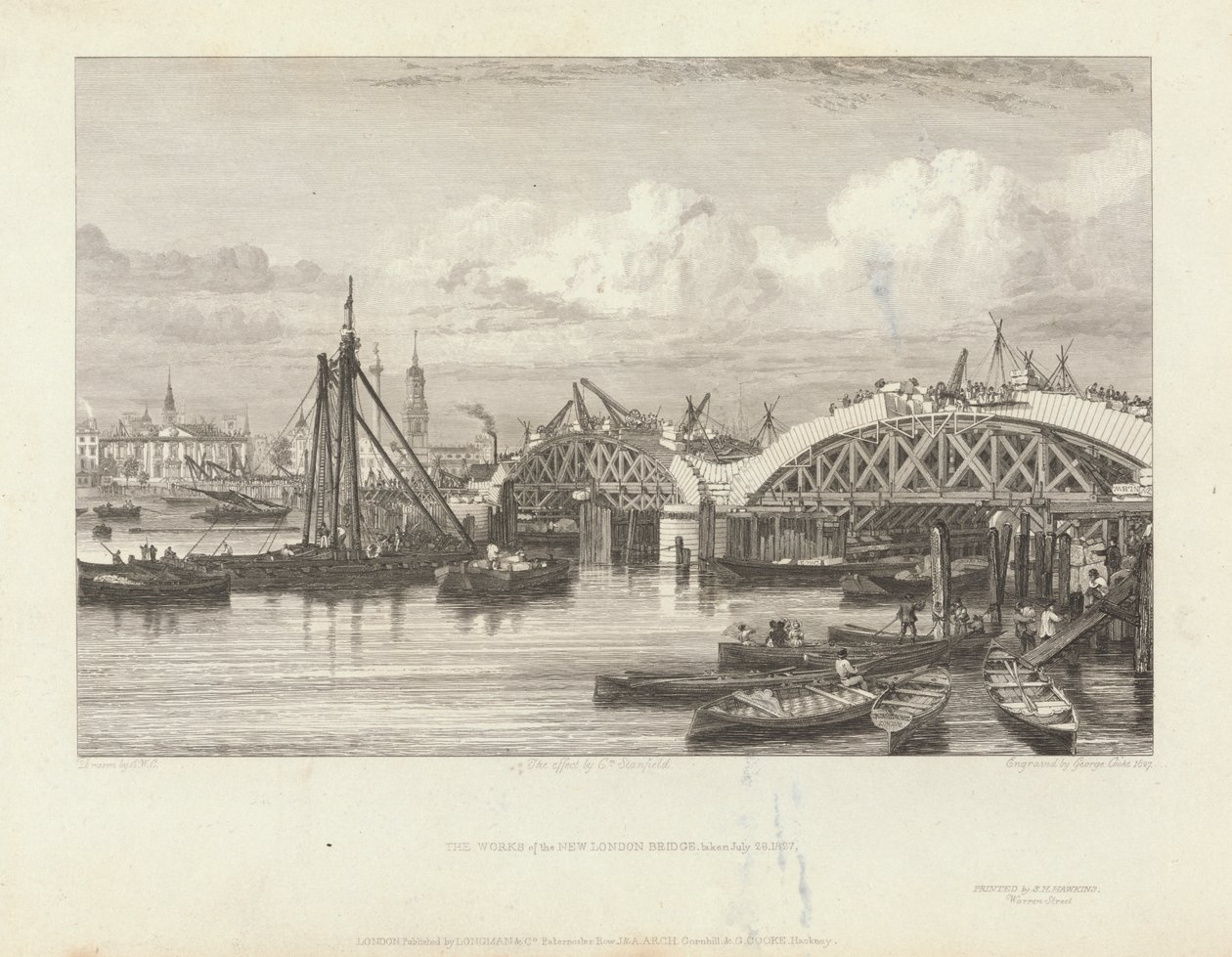Yeni Londra Köprüsü'nün İşleri by George Cooke