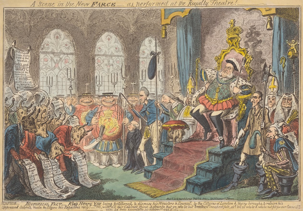 Yeni Fars'tan Bir Sahne - Kraliyet Tiyatrosu'nda Oynandığı Gibi! by George Cruikshank