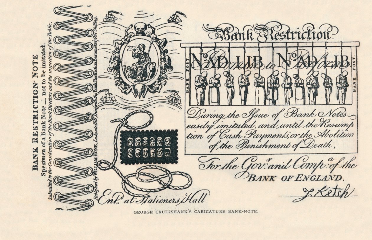 Hicivli bir banknot: suç, ceza ve protesto, 1819 1894 by George Cruikshank