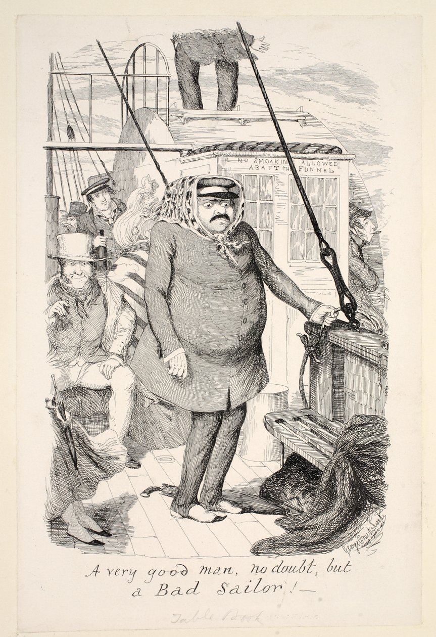 Şüphesiz çok iyi bir adam, ama Kötü Denizci!, pub. 1845 by George Cruikshank