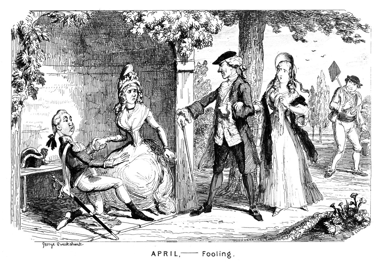 Nisan - Kandırmak, c1839. by George Cruikshank