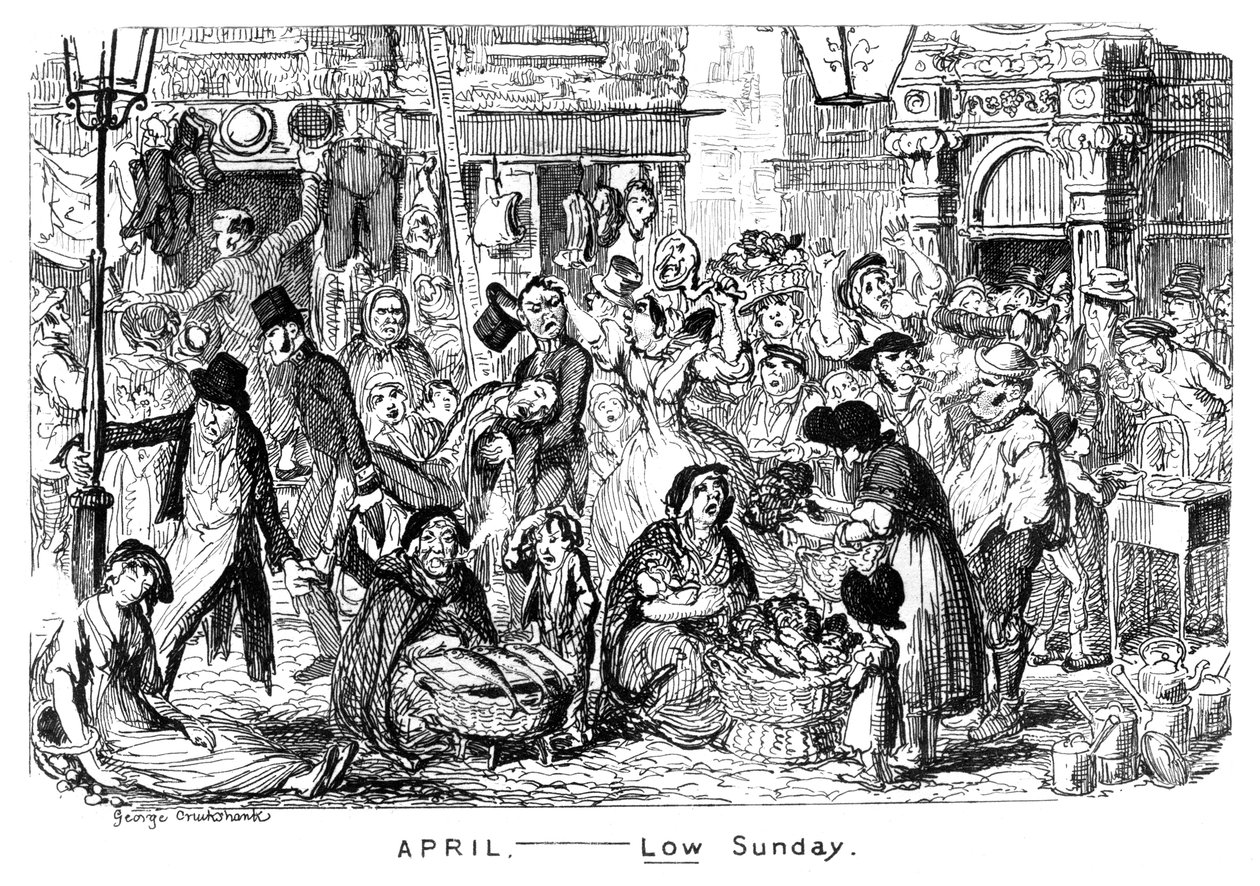 Nisan - Düşük Pazar, 19. yüzyıl. by George Cruikshank