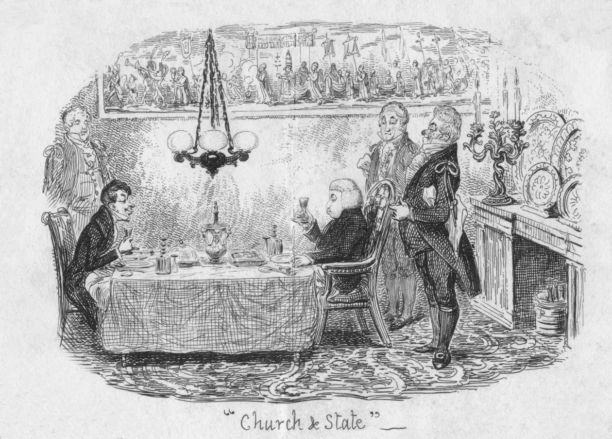 Kilise ve Devlet, 1829 by George Cruikshank