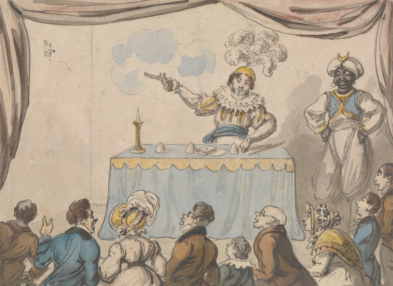 Tabancalı ve Kartlı Sihirbaz by George Cruikshank