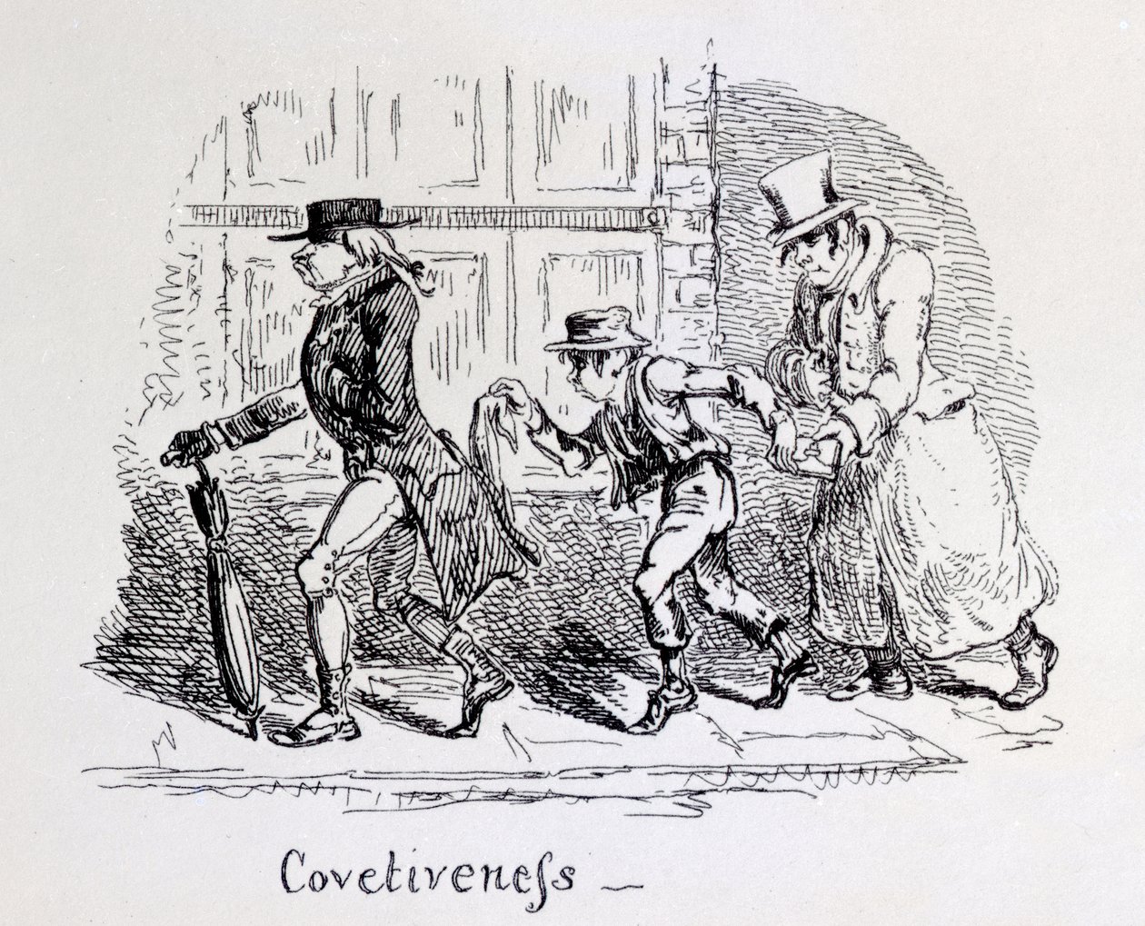 Frenolojik Çizimlerden Açgözlülük, 1826 by George Cruikshank