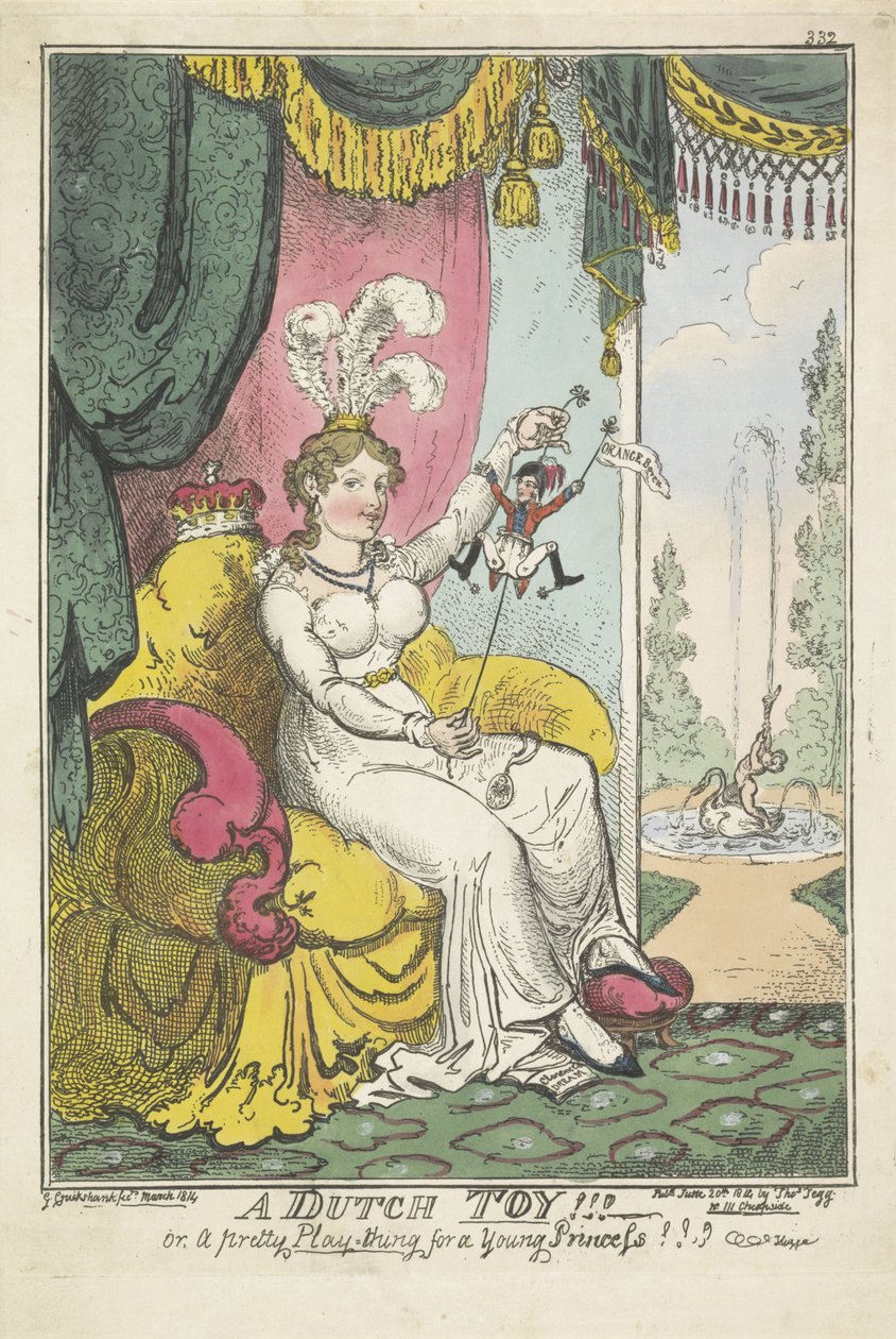 Prenses Charlotte için Oyuncak Olarak Orange Prensi, 1814 Hollandalı Oyuncak !!! - ya da Genç Prenses için güzel bir oyun !!! (nesne üzerindeki başlık) by George Cruikshank