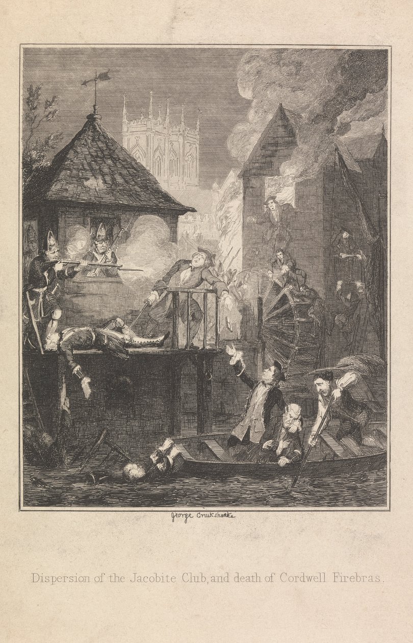 Jacobite Club'ın dağılması ve Cordwell Firebras'ın ölümü by George Cruikshank