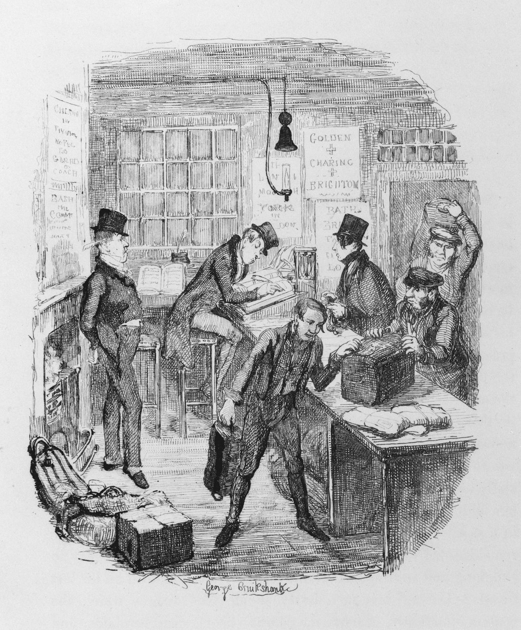 Erken Koçlar, c.1836 (gravür) by George Cruikshank