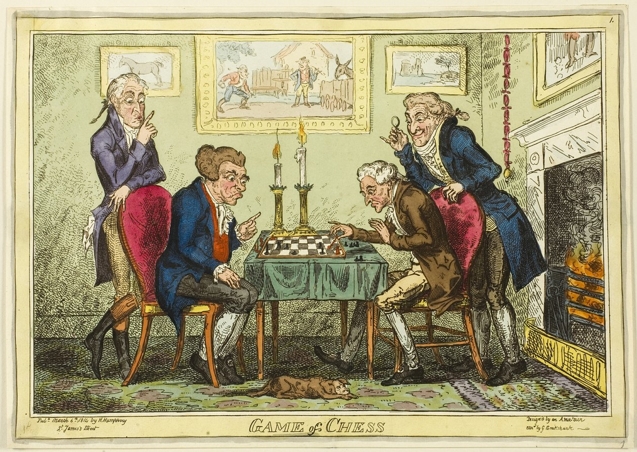 Satranç oyunu by George Cruikshank
