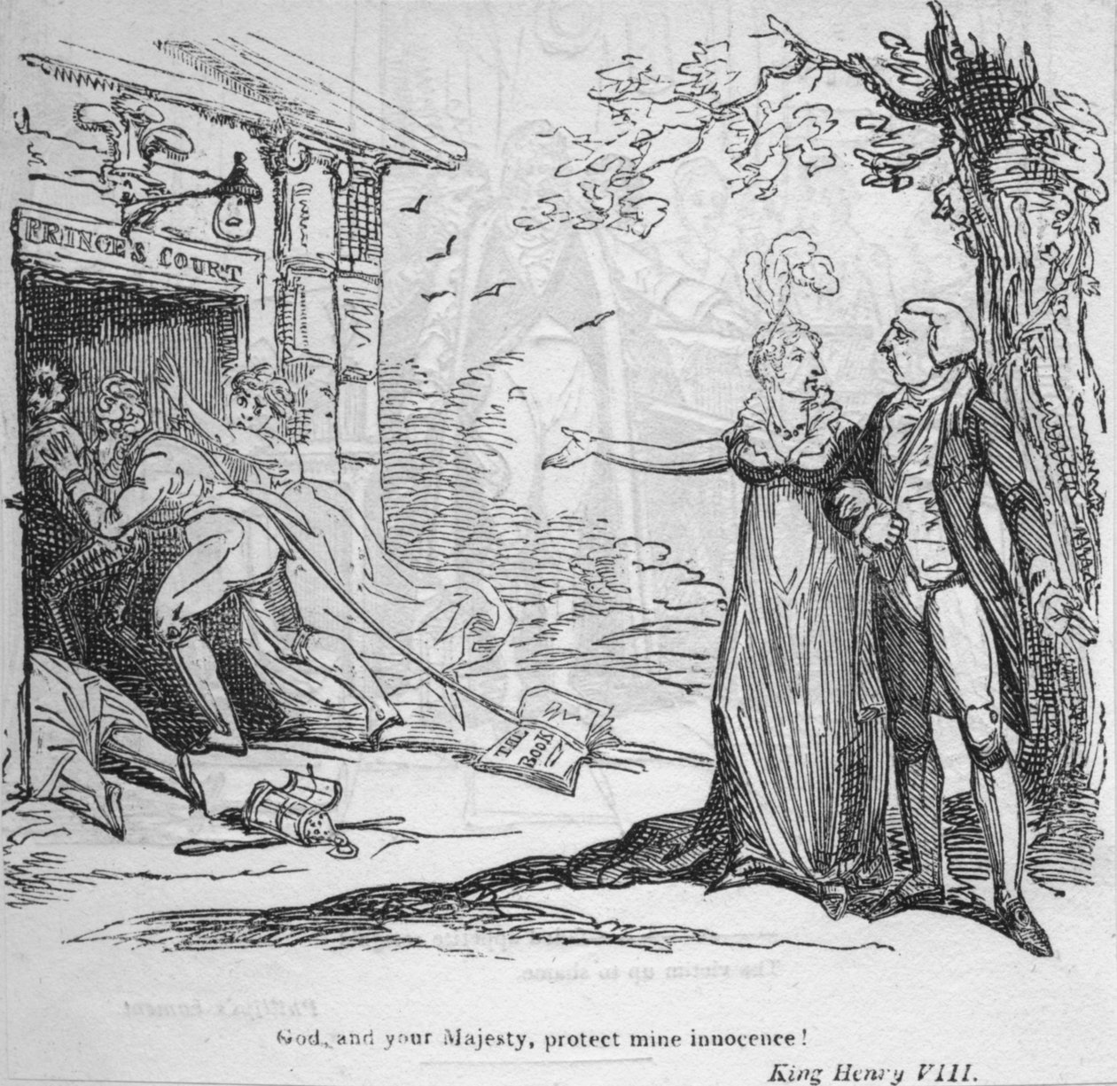 Tanrı ve Majesteleri, benim masumiyetimi koruyun, c1820. by George Cruikshank