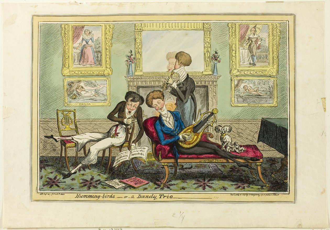 Humming Birds veya Dandy Trio by George Cruikshank