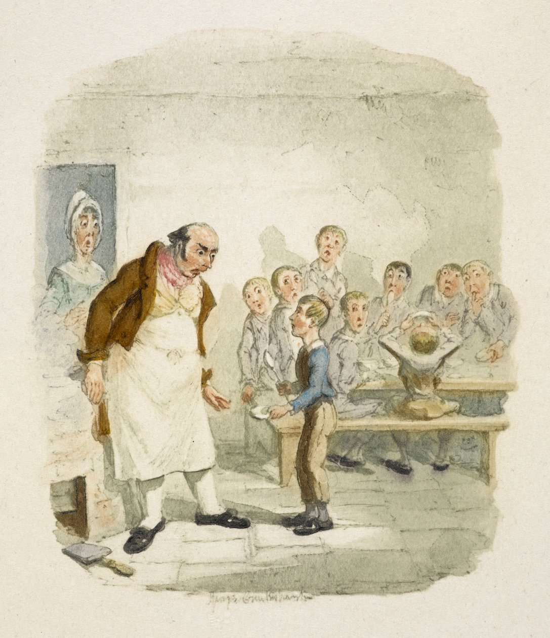 "Oliver Twist" için illüstrasyon by George Cruikshank