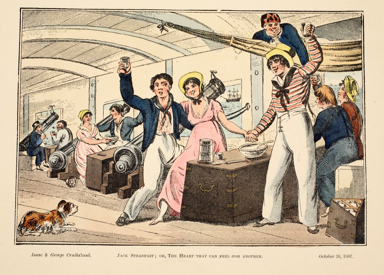 Jack Kararlı; veya, Bir Başkasını Hissedebilen Kalp, pub. 1807 (el renkli gravür) by George Cruikshank