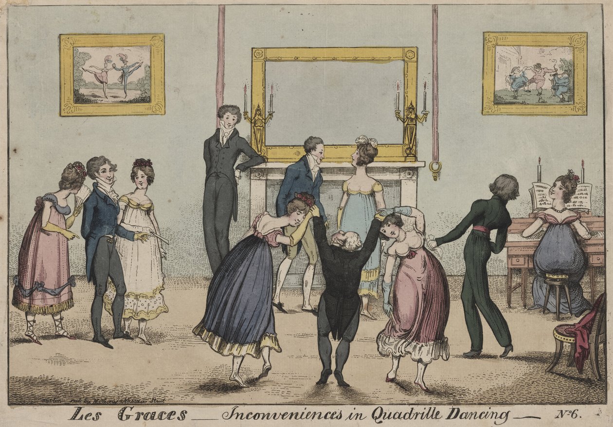 Les Graces, Quadrille Dansında Rahatsızlıklar, 1817 by George Cruikshank