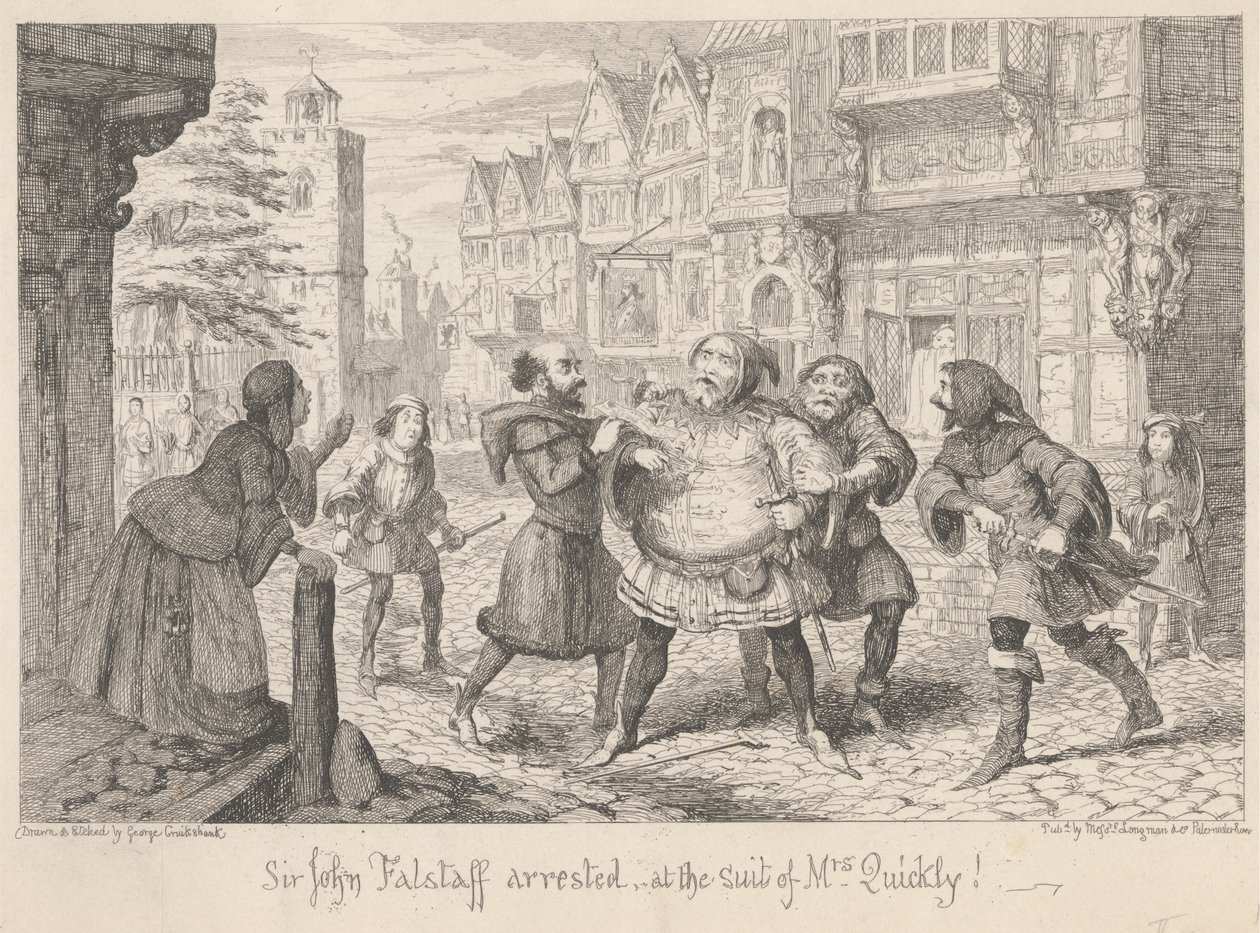 Londra. Bir Sokak: 'IV. Henry Bölüm II,' Perde II, Sahne I by George Cruikshank
