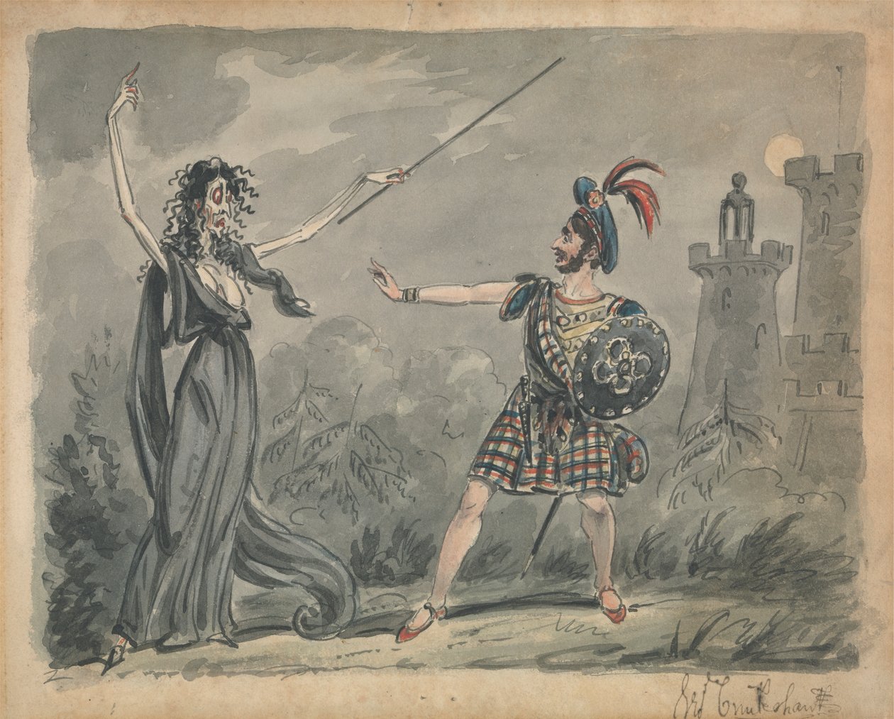 Macbeth ve Cadı by George Cruikshank