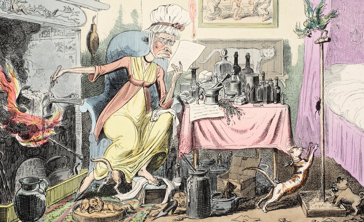 Mısır, pub için Bir Tarif Karıştırma. 1835 (el renkli gravür) by George Cruikshank