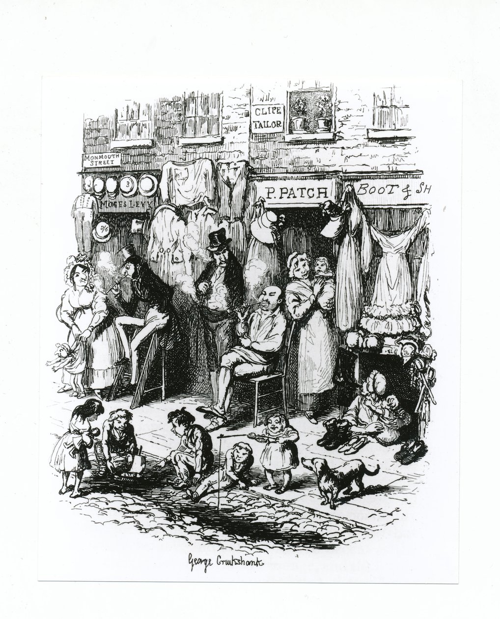 Monmouth Caddesi, 1836 dolayları by George Cruikshank