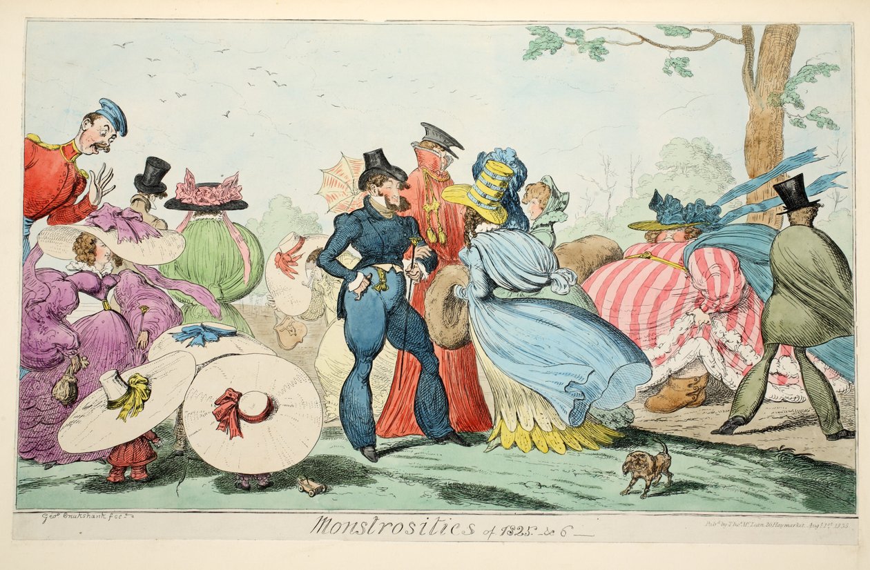 1825 ve 6 Canavarları, pub. 1835 (el renkli gravür) by George Cruikshank