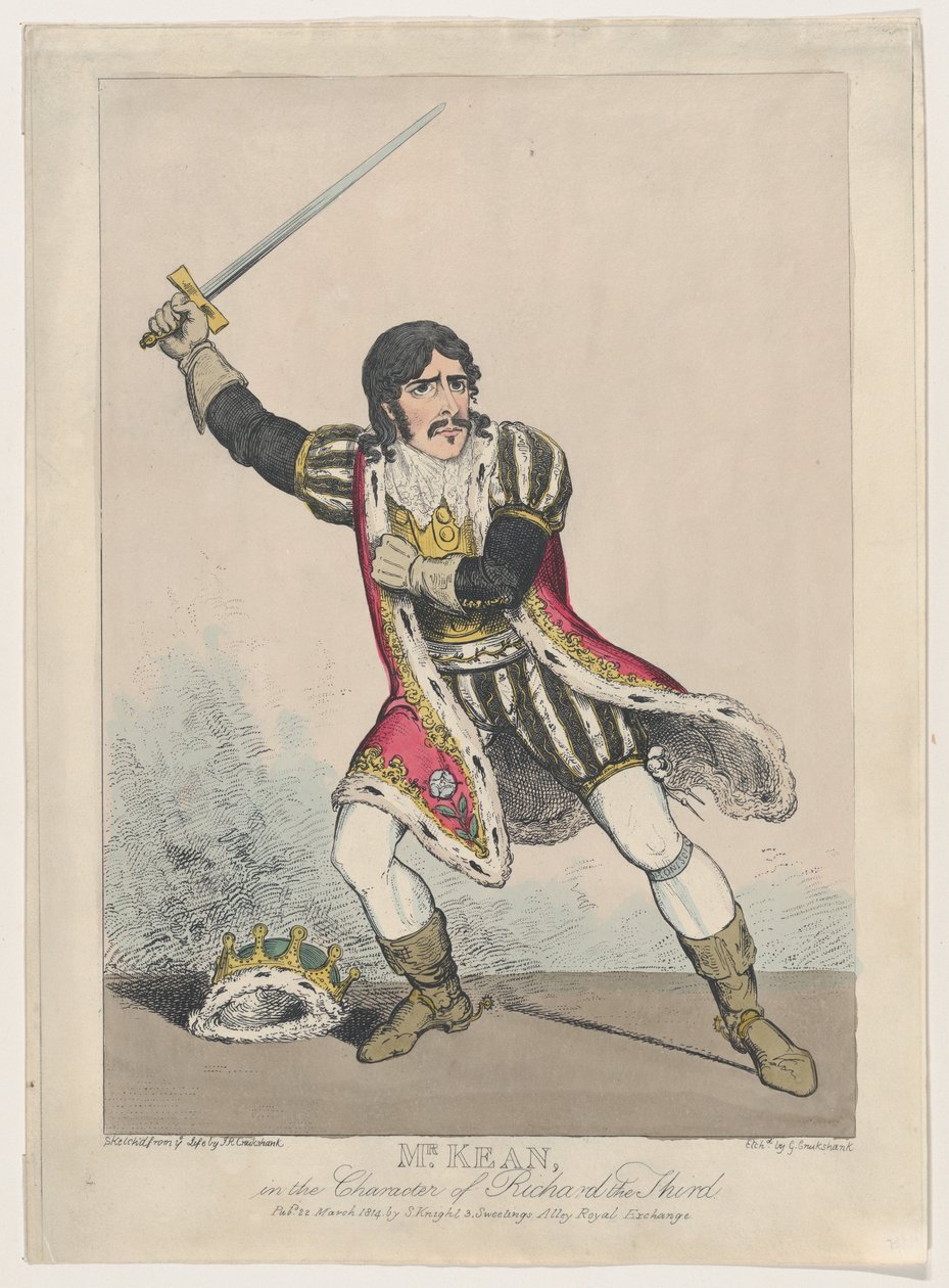 Bay Kean, Üçüncü Richard Karakterinde, yaklaşık. 1814., yaklaşık 1814. by George Cruikshank