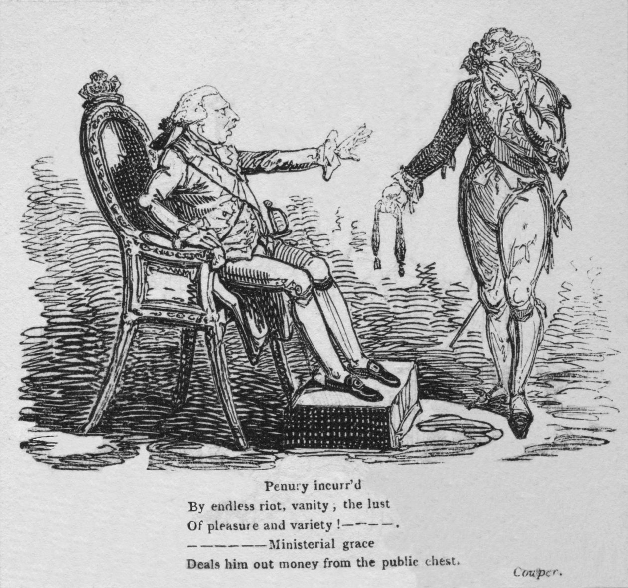 Sonsuz isyan, kibir, zevk ve çeşitlilik şehvetinden kaynaklanan kıtlık!, c1820 by George Cruikshank