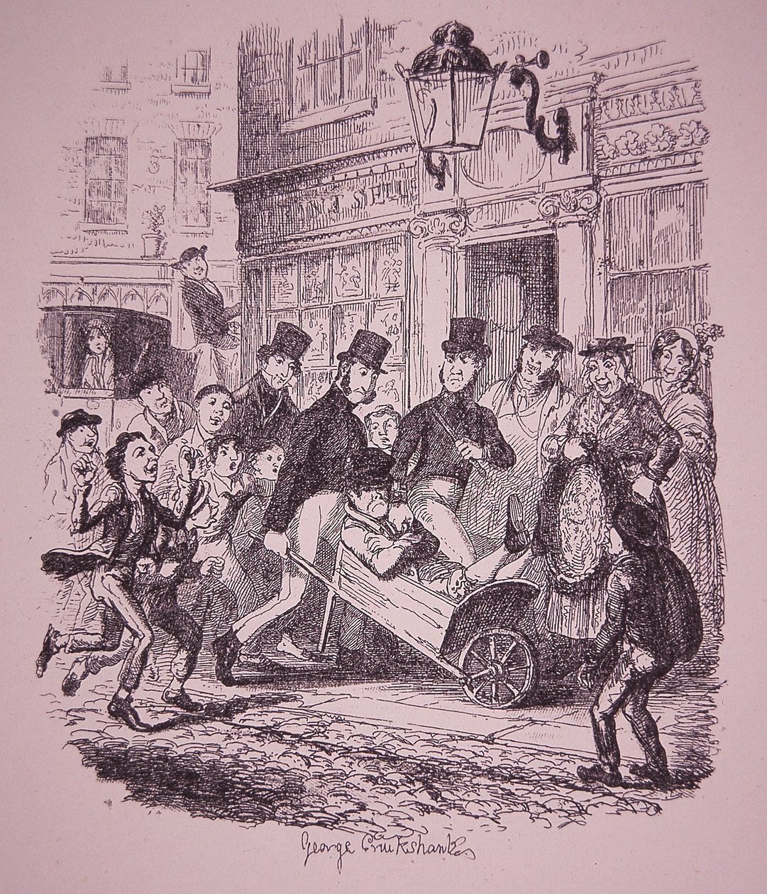 Polis tarafından yakalanan yankesici, 19. yüzyılın başlarında (gravür) by George Cruikshank