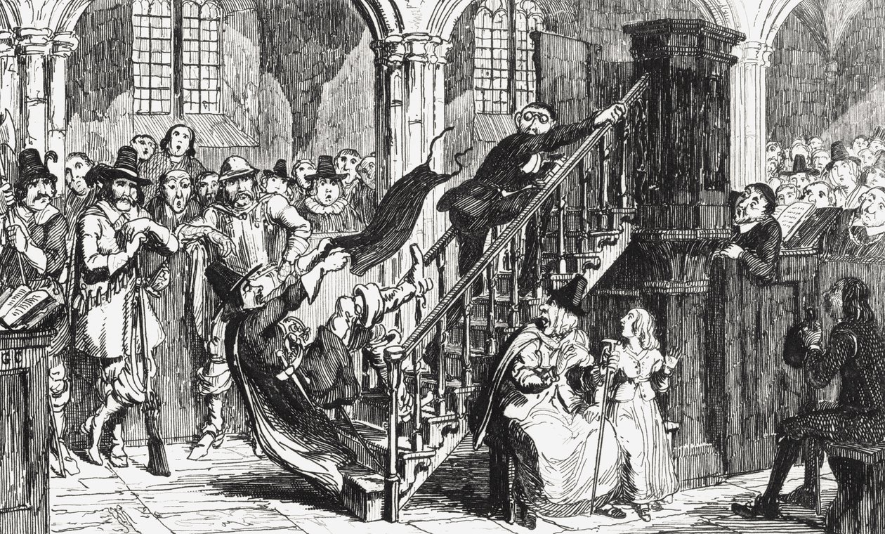 Muhterem Holdenough, Bir Ayin sırasında, Sir Walter Scott (1771-1832) tarafından 