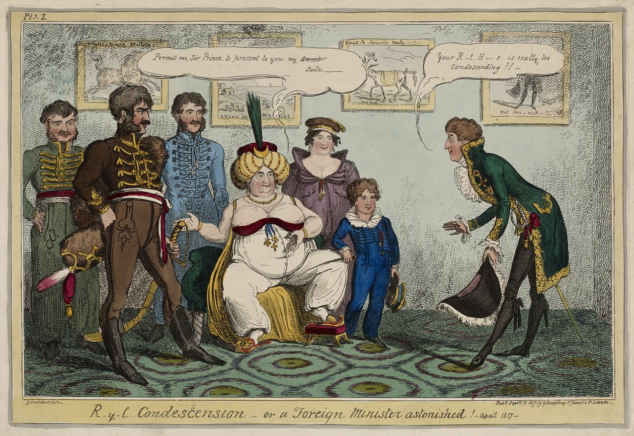 Kraliyet Küçümseme veya, Bir Dışişleri Bakanı Şaşırmış! - Nisan 1817 -, 15 Eylül by George Cruikshank
