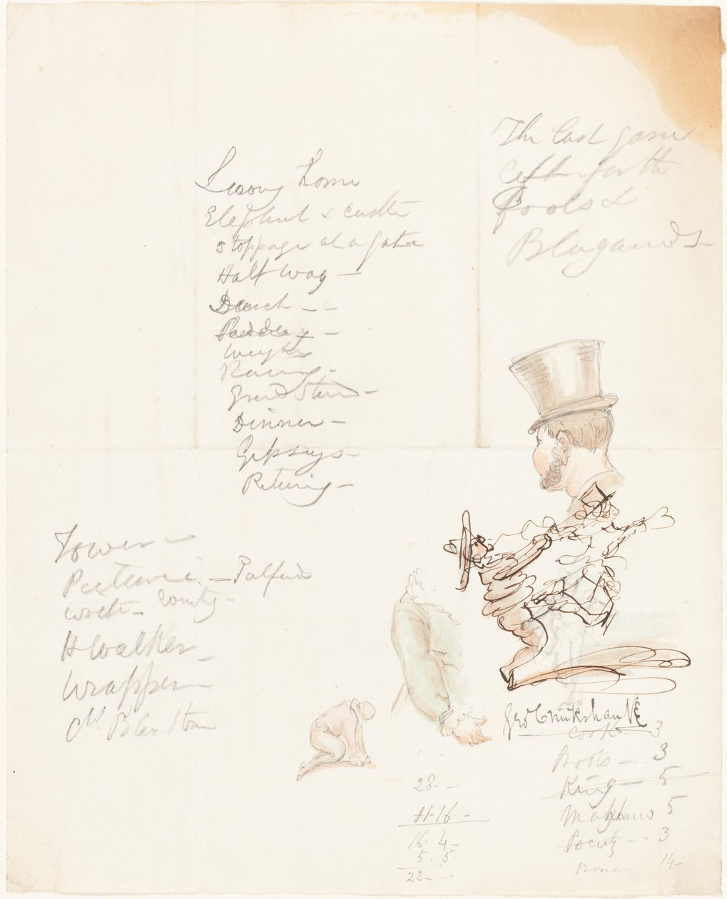 Baş, Kol ve Diz Çökmüş Figür Çizimleri by George Cruikshank
