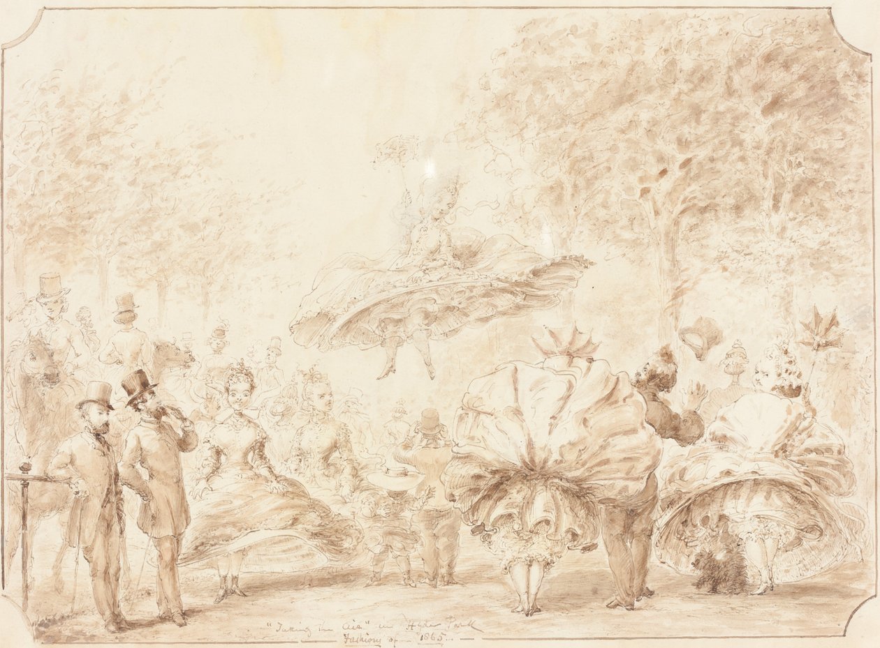 Hyde Park'ta "Havayı Almak" [verso] by George Cruikshank