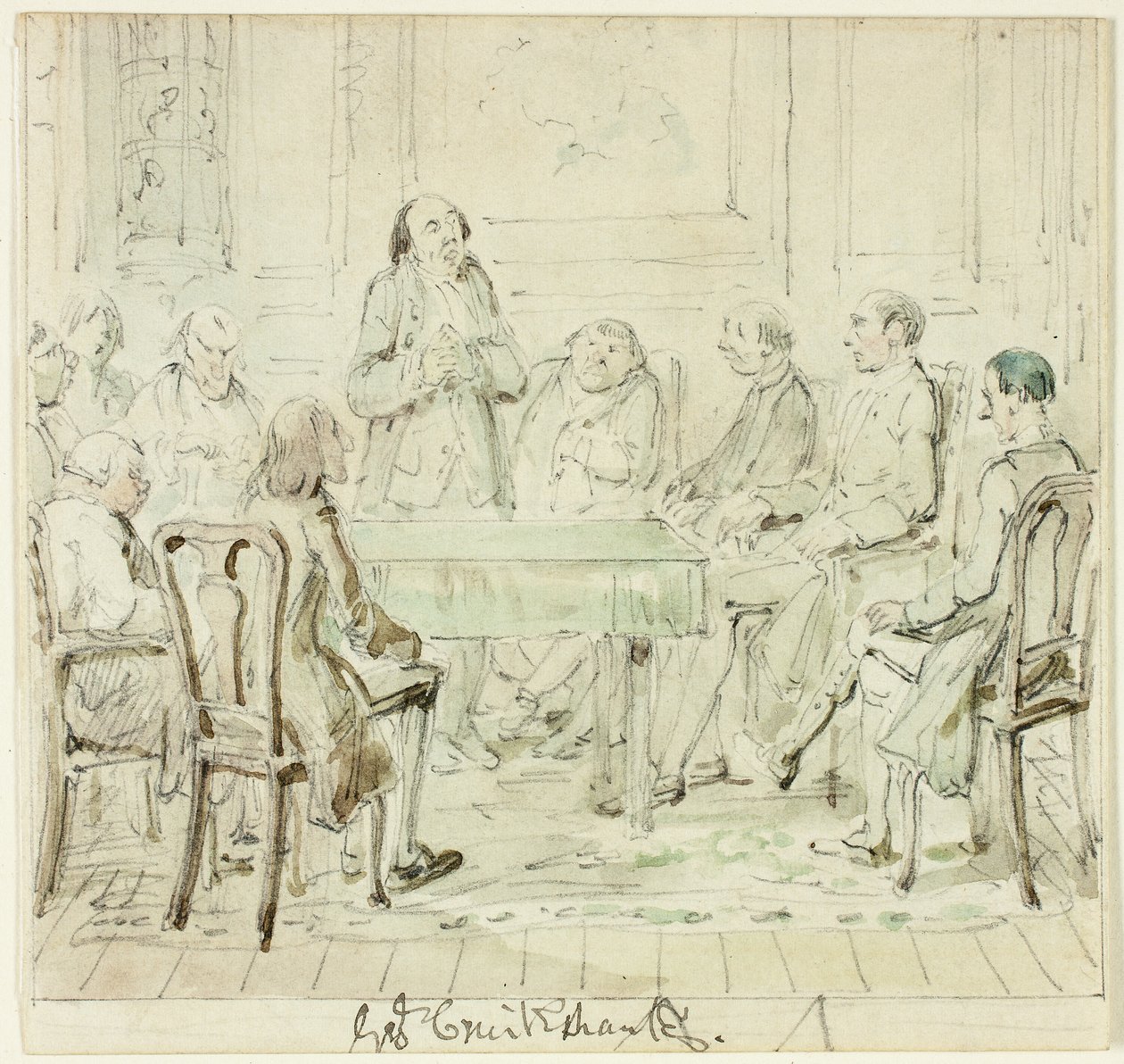 Üstün Zekalılar Meclisi: Bay Bullock Arkadaşlarına Sesleniyor by George Cruikshank