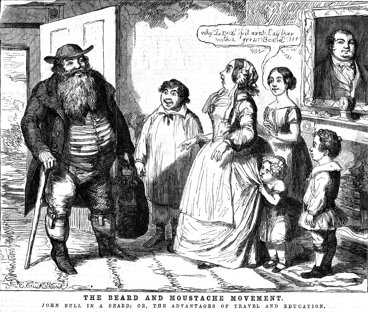 Sakal ve Bıyık Hareketi, 1854 by George Cruikshank