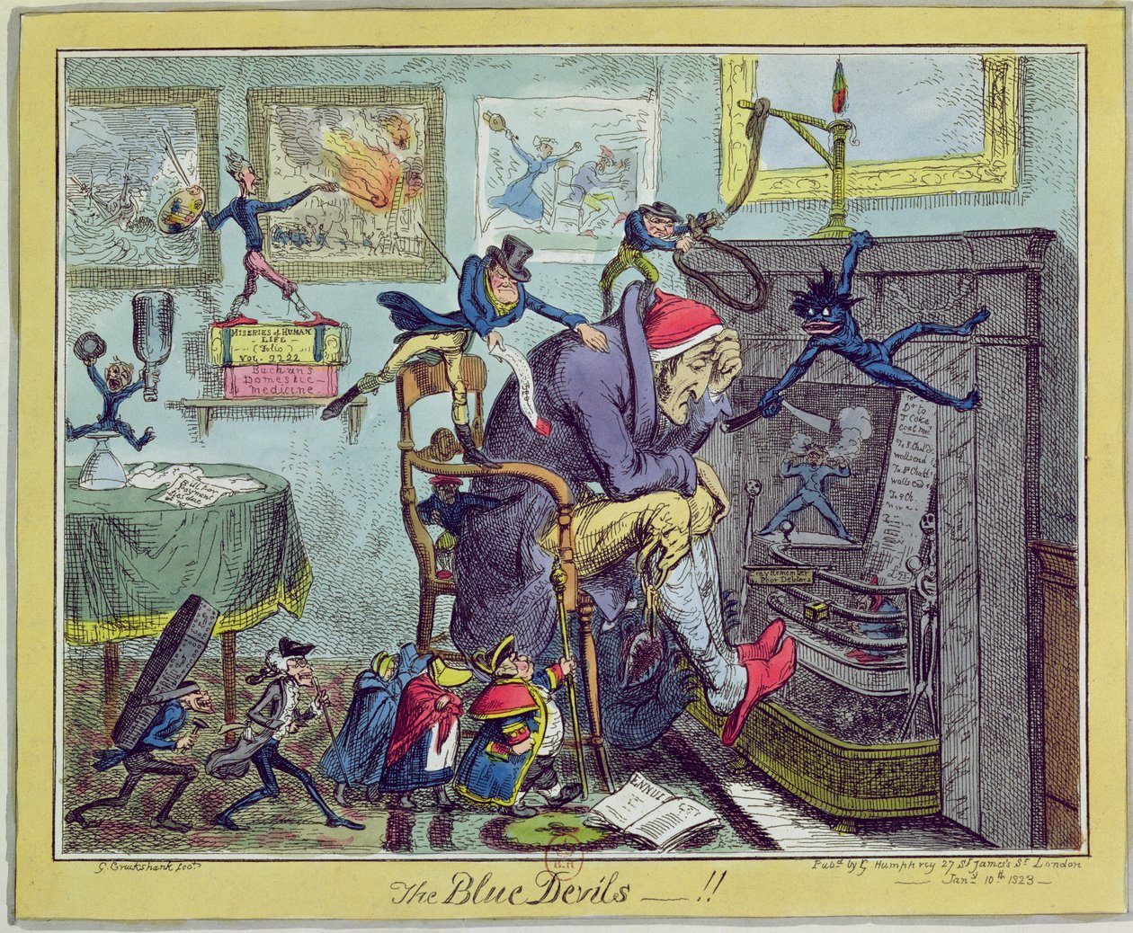 'Mavi Şeytanlar!', Hannah Humphrey tarafından yayınlandı, 10 Ocak 1823 by George Cruikshank