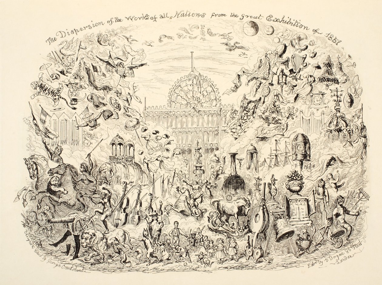 1851 Büyük Sergisinden Tüm Milletlerin Eserlerinin Dağılımı, pub. 1851 by George Cruikshank
