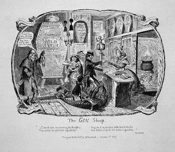 Cin Dükkanı, "Artıklar ve Eskizler"den, Bölüm II, plaka 3 by George Cruikshank