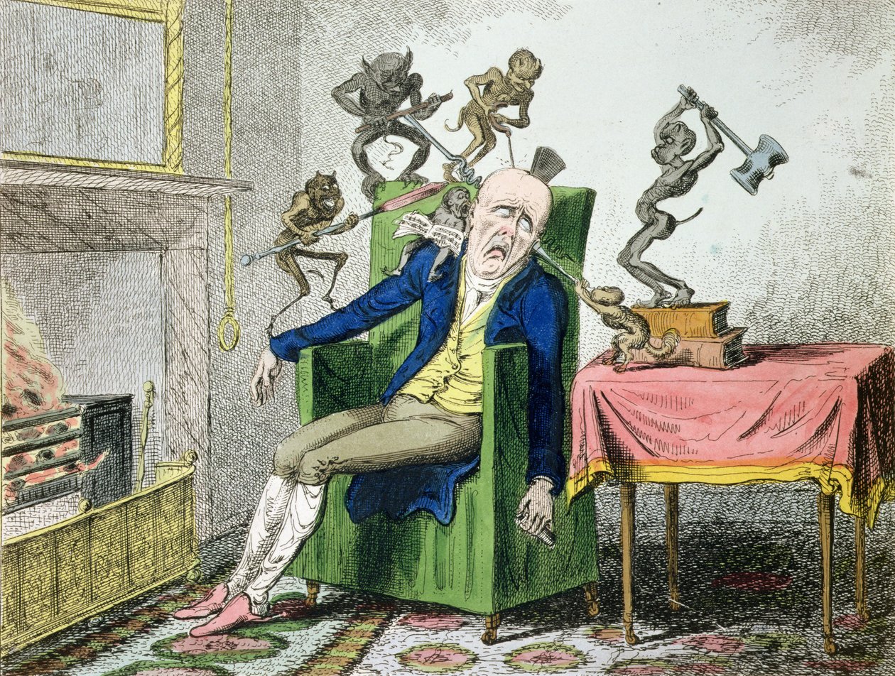 Baş ağrısı by George Cruikshank