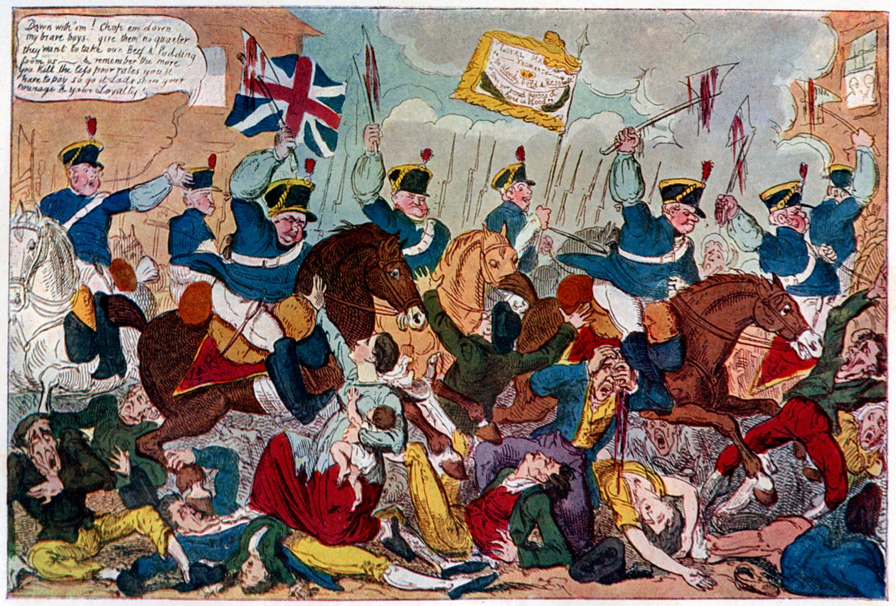 Peterloo Katliamı veya Britons Strike Home, 1819 1904. by George Cruikshank