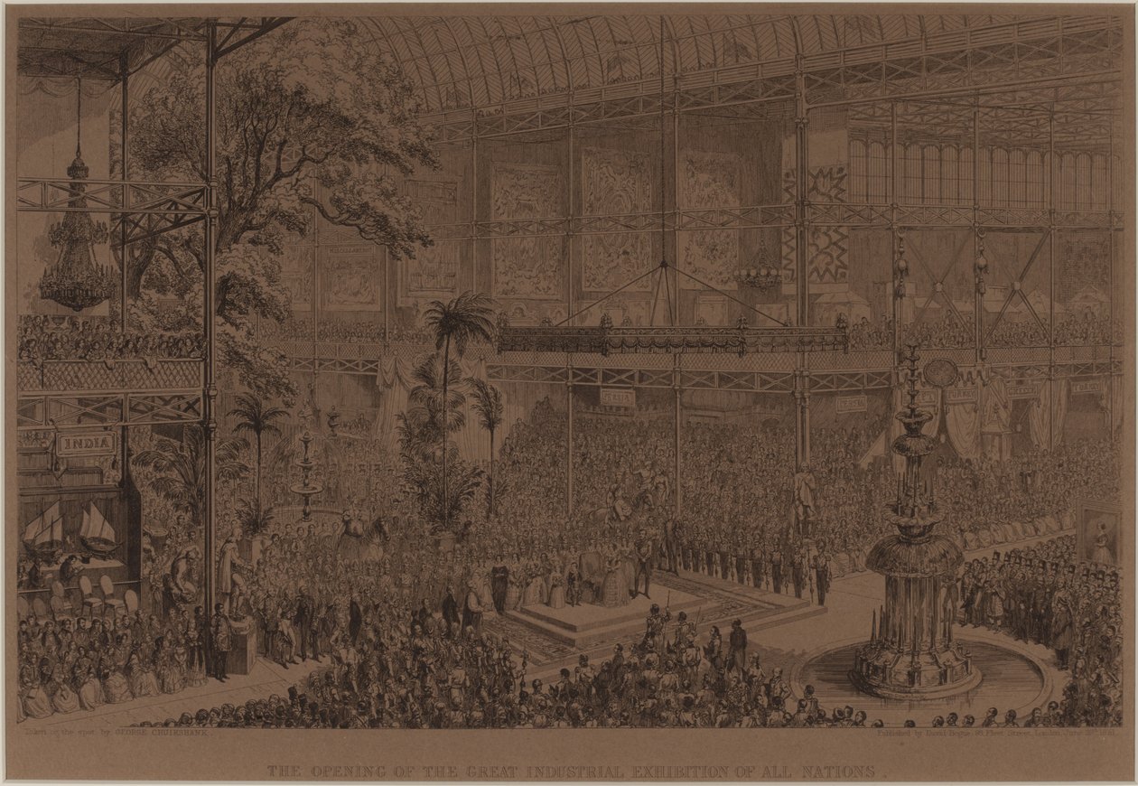 The Opening of the Great Industrial Exhibition of All Nations, May 1 by George Cruikshank