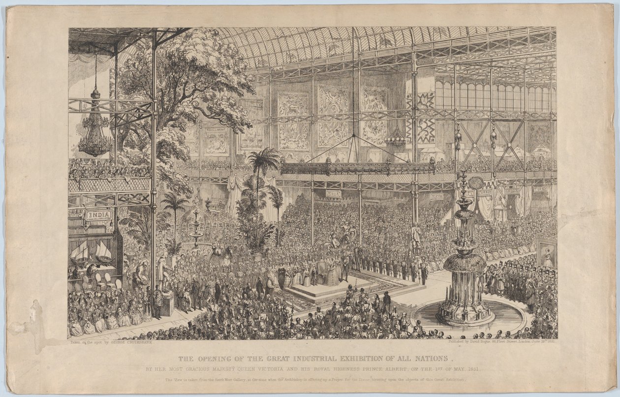 Tüm Ulusların Büyük Sanayi Sergisinin Açılışı, En Merhametli Majesteleri tarafından..., 1851. by George Cruikshank