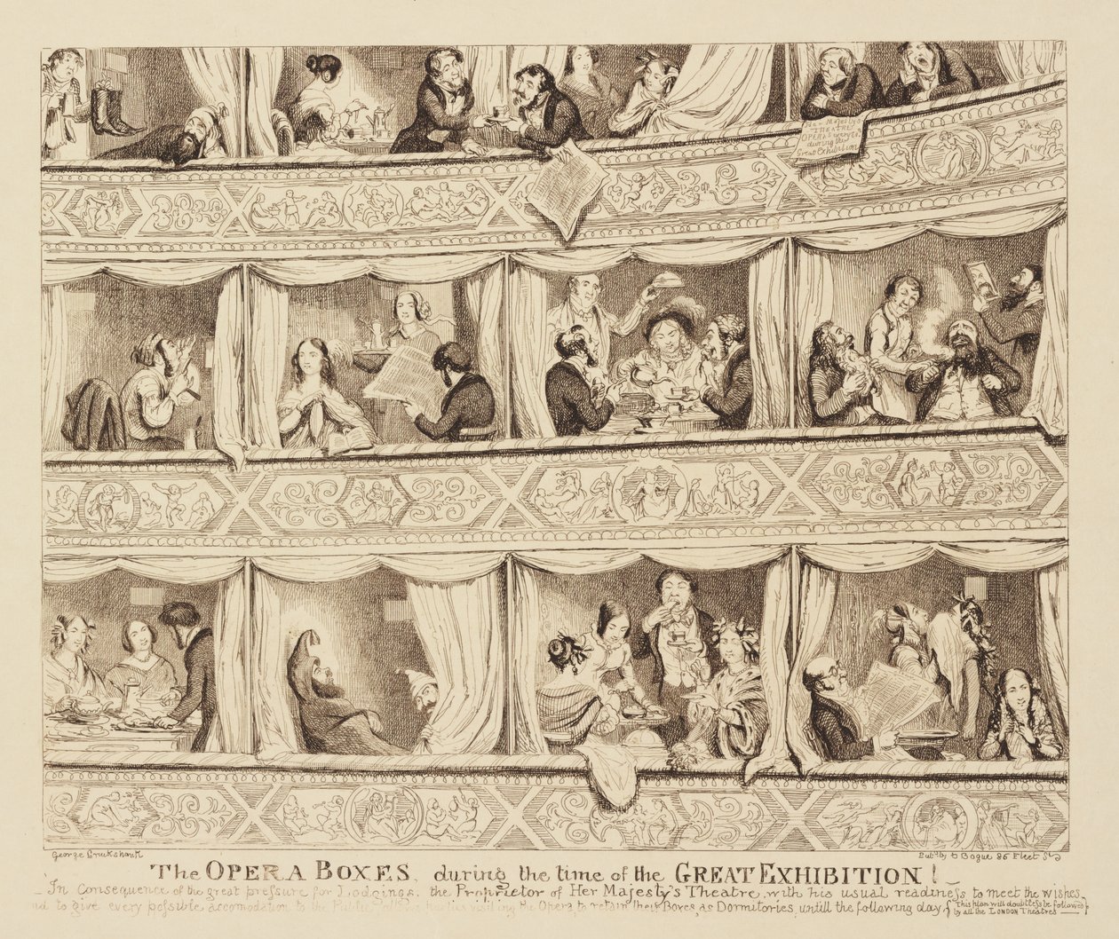 Büyük Sergi Döneminde Opera Kutuları, 1851 by George Cruikshank