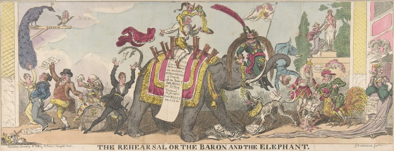 Prova veya Baron ve Fil, 1 Ocak 1812., 1 Ocak 1812. by George Cruikshank