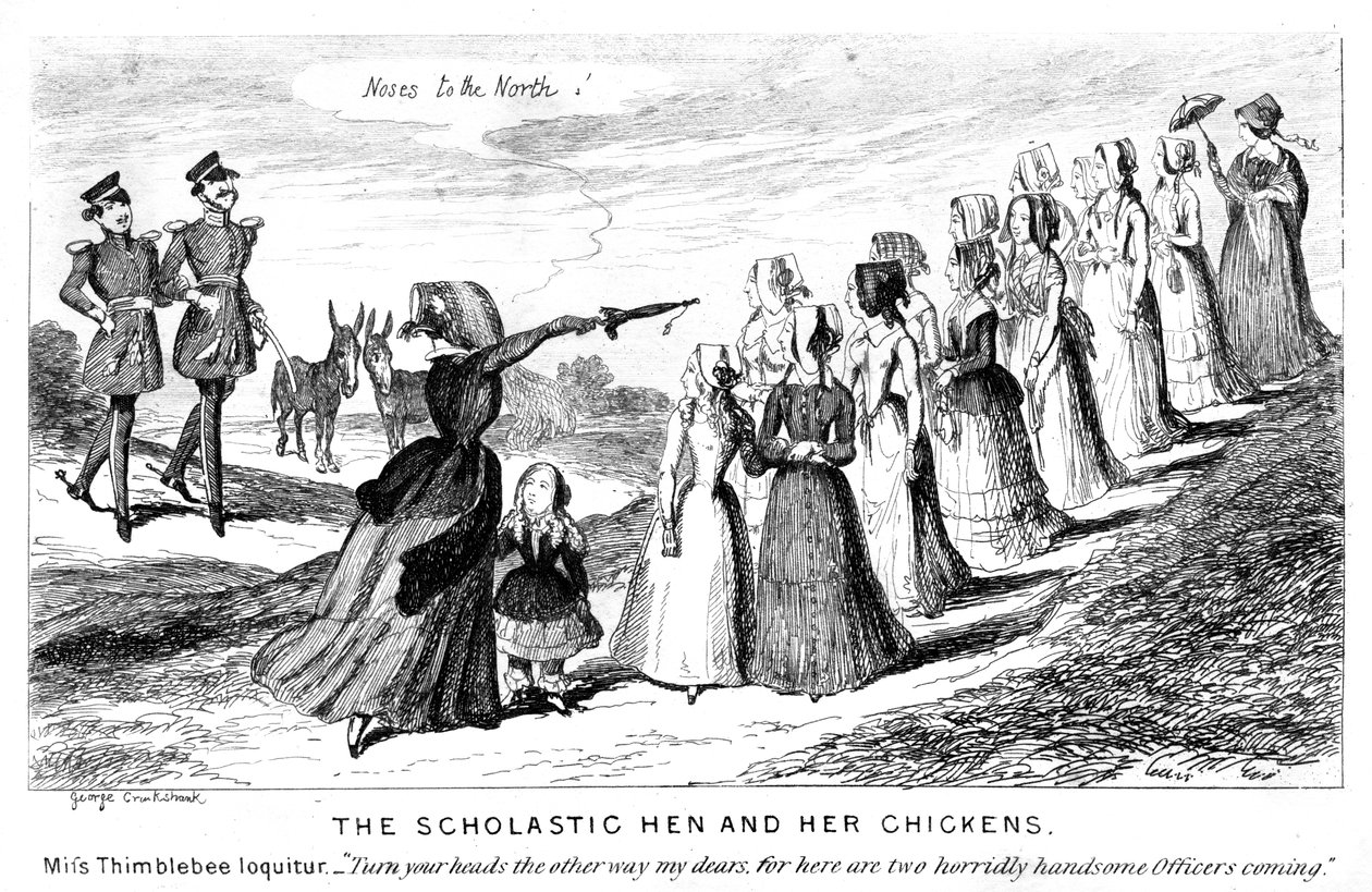 Scholastic Tavuk ve Tavukları, 19. yüzyıl. by George Cruikshank