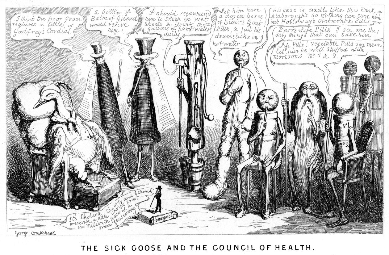 Hasta Kaz ve Sağlık Şurası, 19. yüzyıl by George Cruikshank