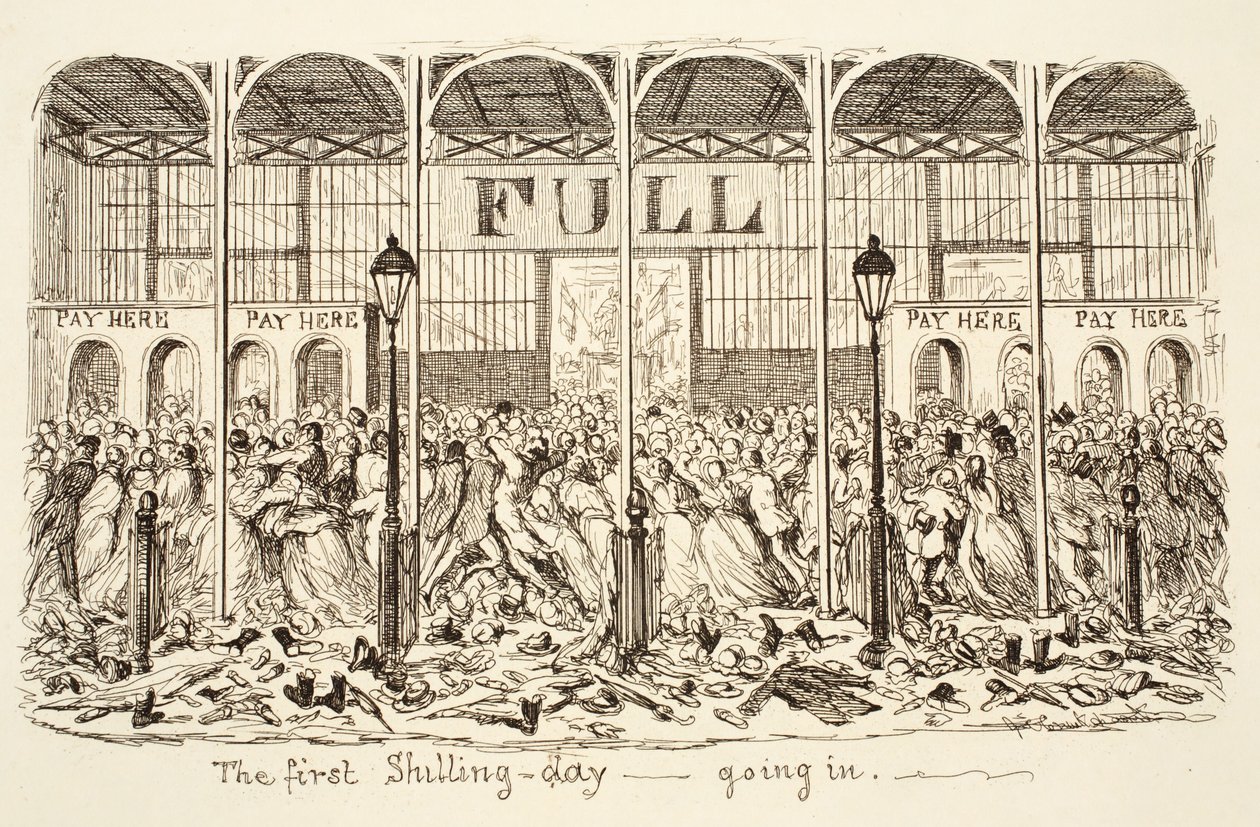 İlk Şilin Günü - İçeri giriyor, bar. 1851 (gravür) by George Cruikshank