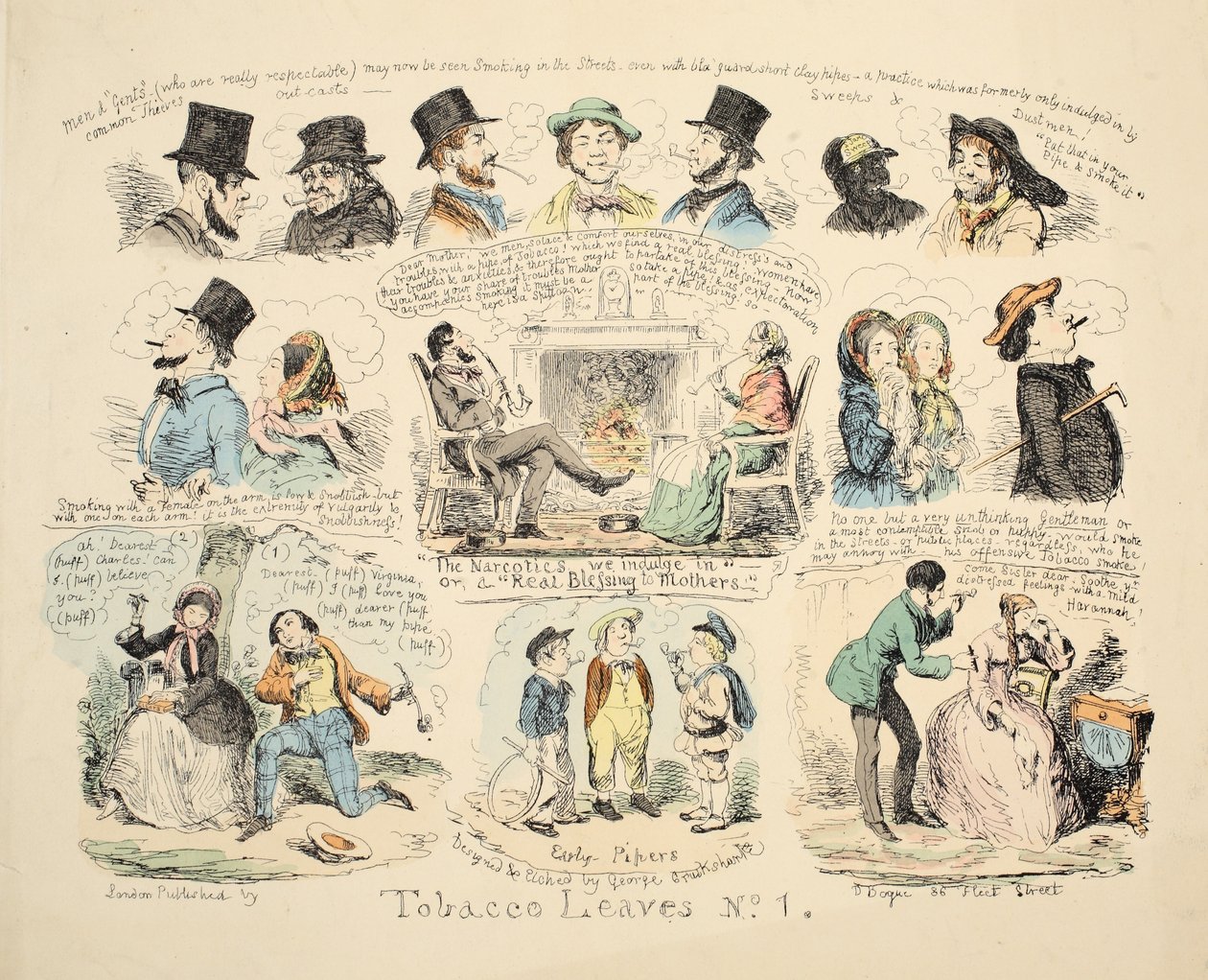Tütün Yaprakları No. 1, pub. 1851. by George Cruikshank