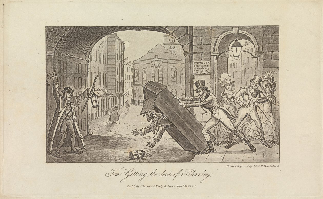 Tom bir Charley'den en iyi şekilde yararlanıyor by George Cruikshank