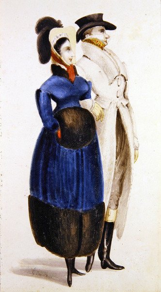 Kış Modası (kağıt üzerine sulu boya) by George Cruikshank
