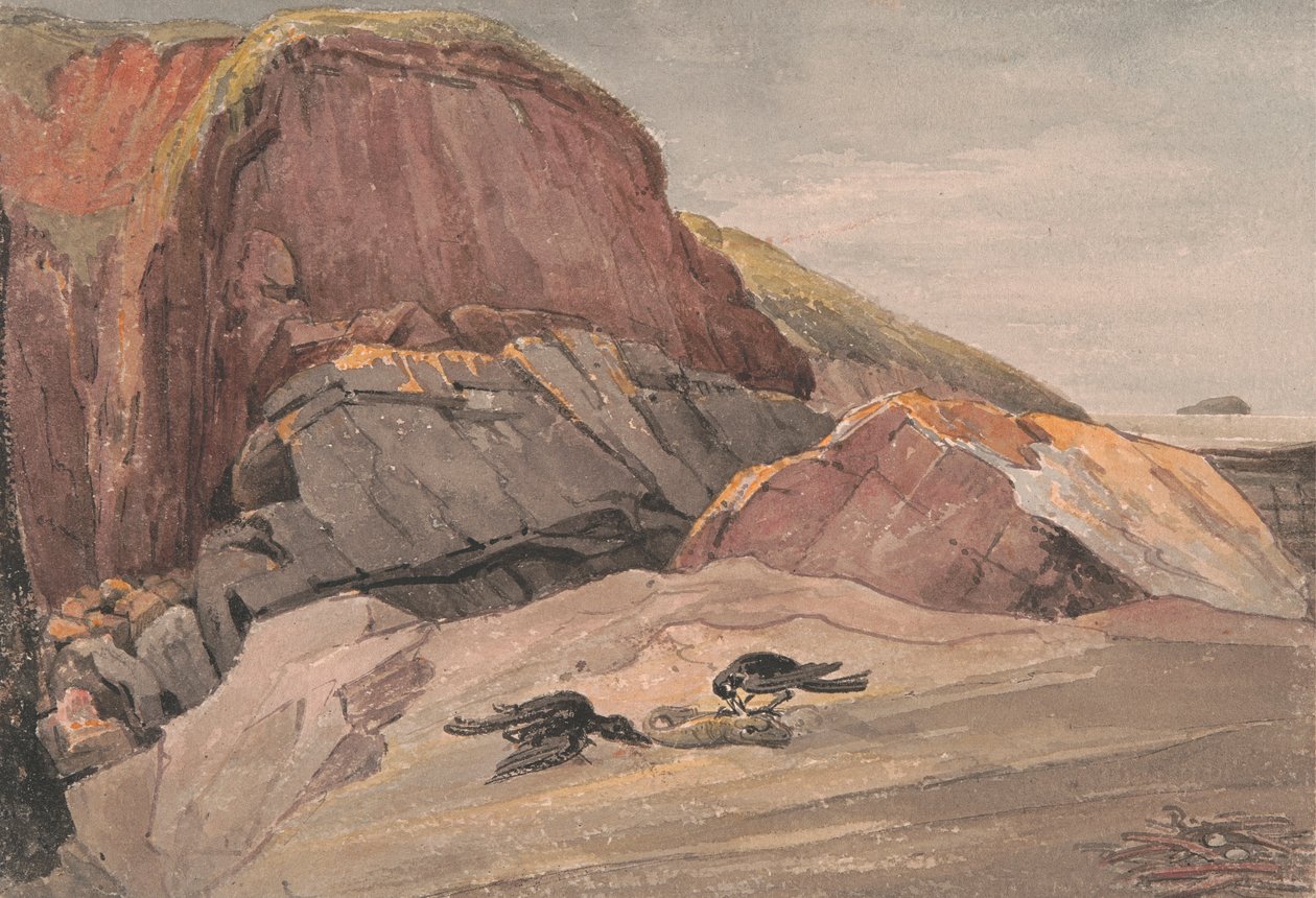 Sarp Holme Adası ile Weston-Super-Mare Yakını by George Cumberland