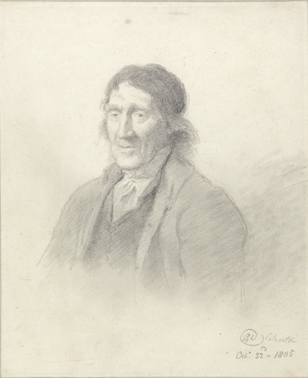 Bir Adamın Portresi, 1805 (kağıt üzerine mürekkepli grafit) by George Dance