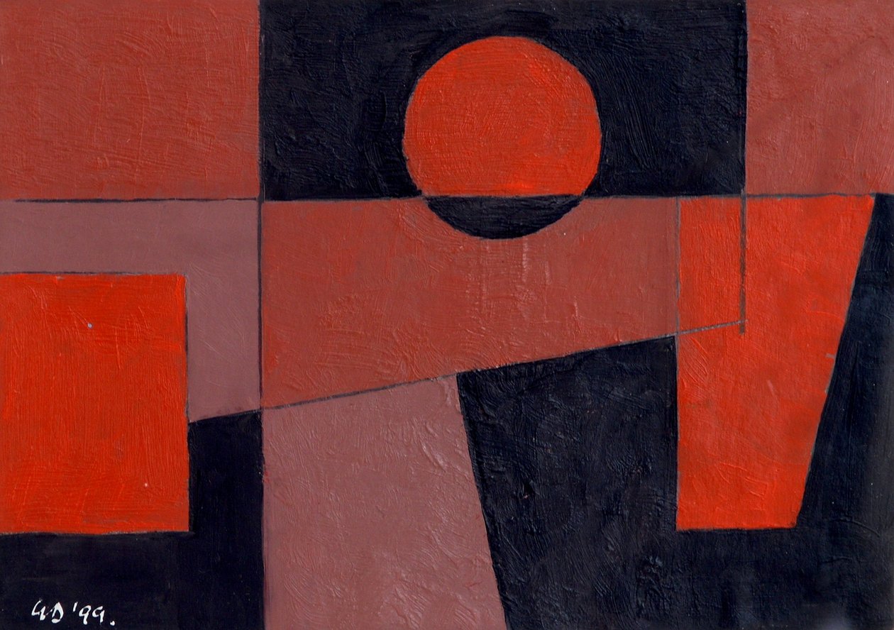 Siyahla İlgili Kırmızılar, 1999 (karttaki yağ) by George Dannatt